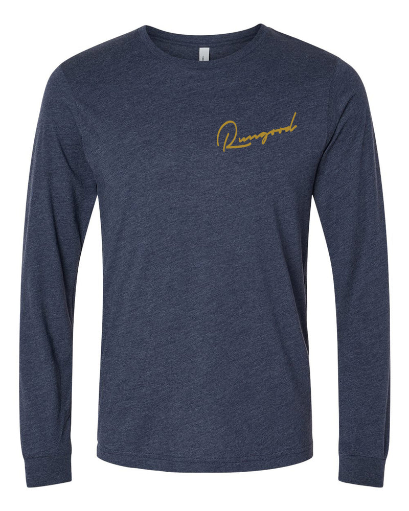 RUNGOOD Cursive Long Sleeve Heather Navy