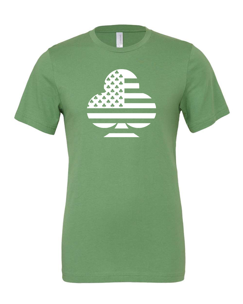 RUNGOOD Four Suits Tee: Club - Clover Green and White