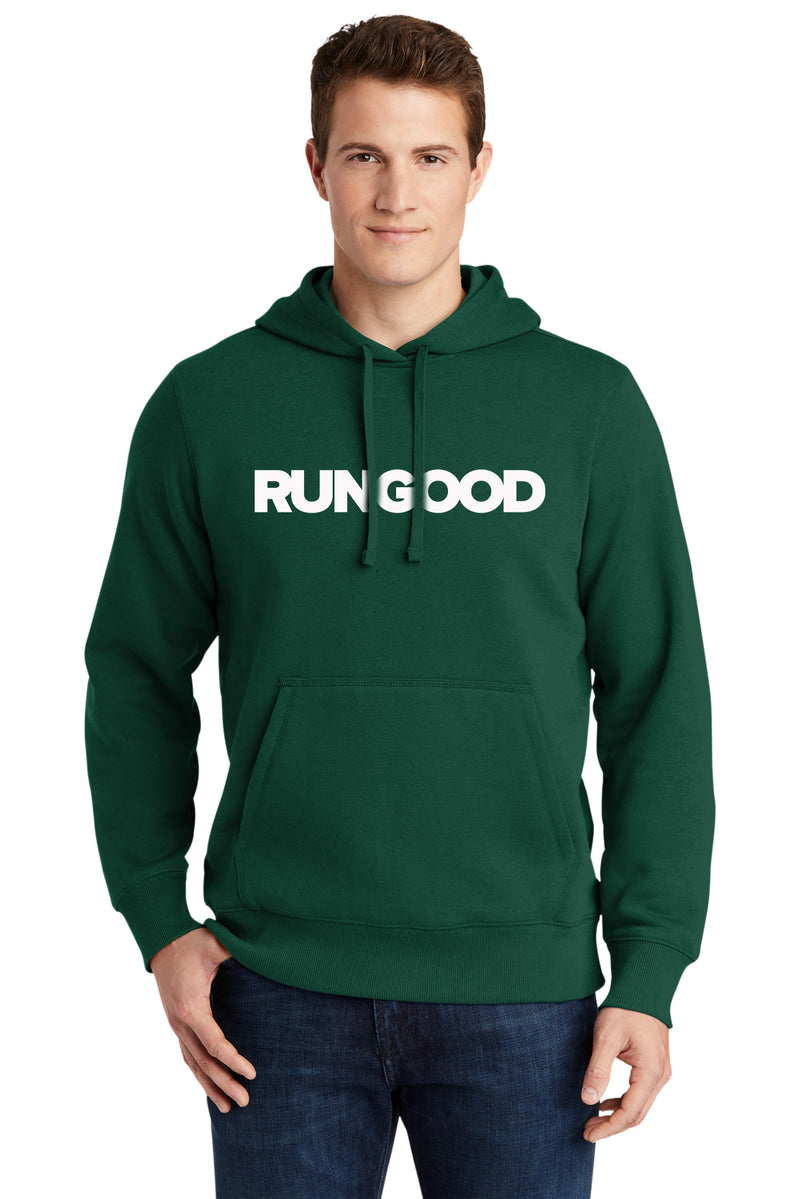 RUNGOOD Classic Hoodie - Forest Green and White