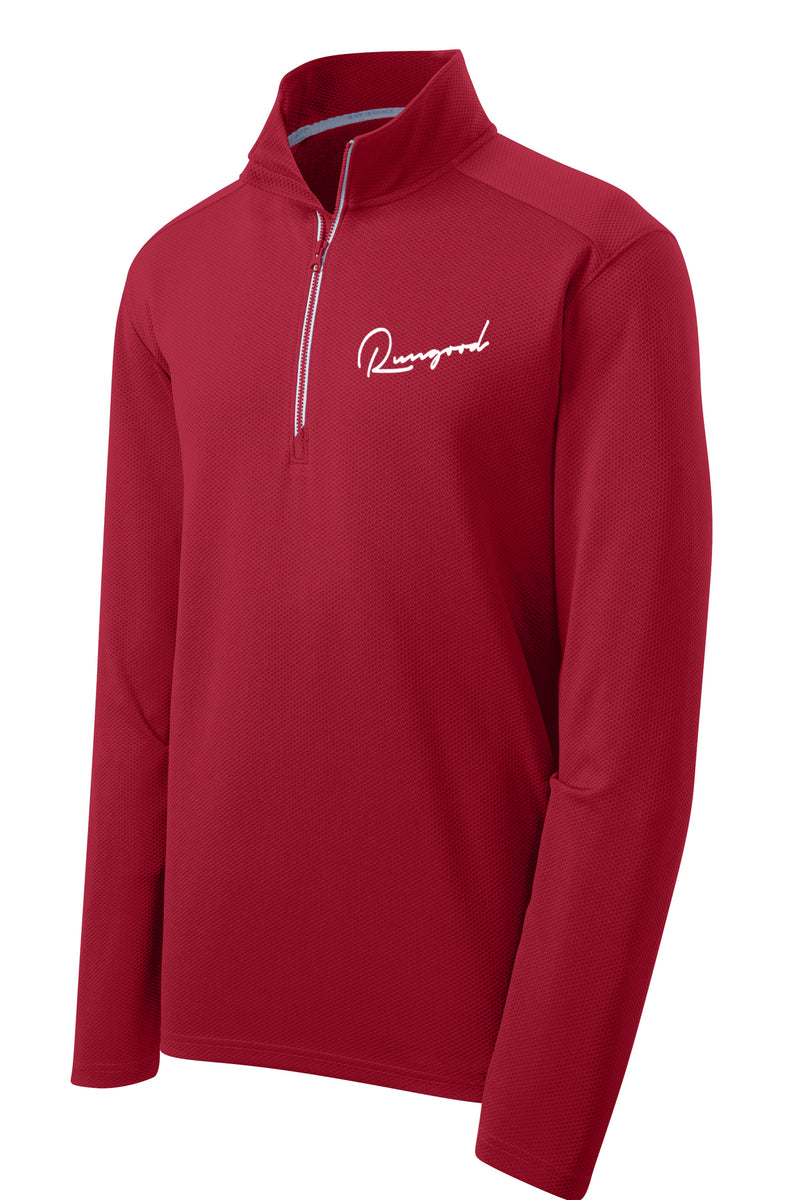 RUNGOOD Cursive Quarter Zip - Red