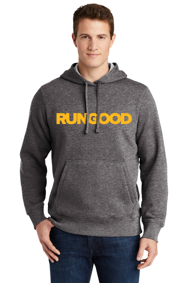 RUNGOOD Classic Hoodie - Dark Athletic Heather and Gold